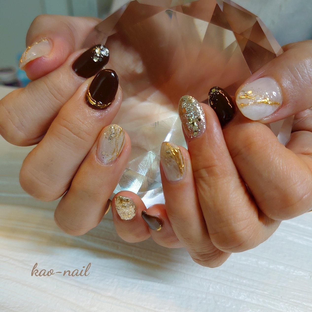 オールシーズン ハンド ホログラム ニュアンス ミラー Kao Nailのネイルデザイン No ネイルブック