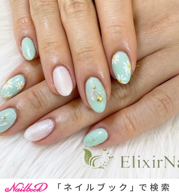 春 ハンド シンプル ワンカラー ミディアム エリクサーネイルのネイルデザイン No ネイルブック