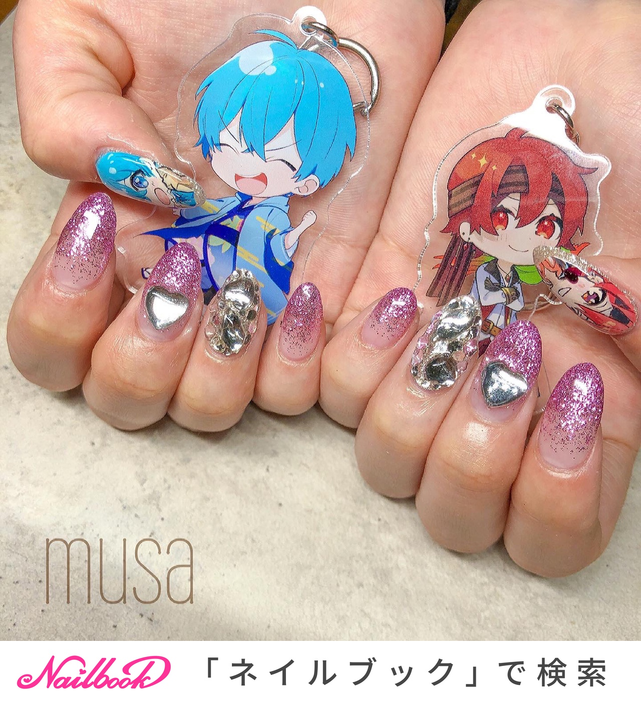 オールシーズン/ハンド/ビジュー/ラメ/痛ネイル - musa.ariの