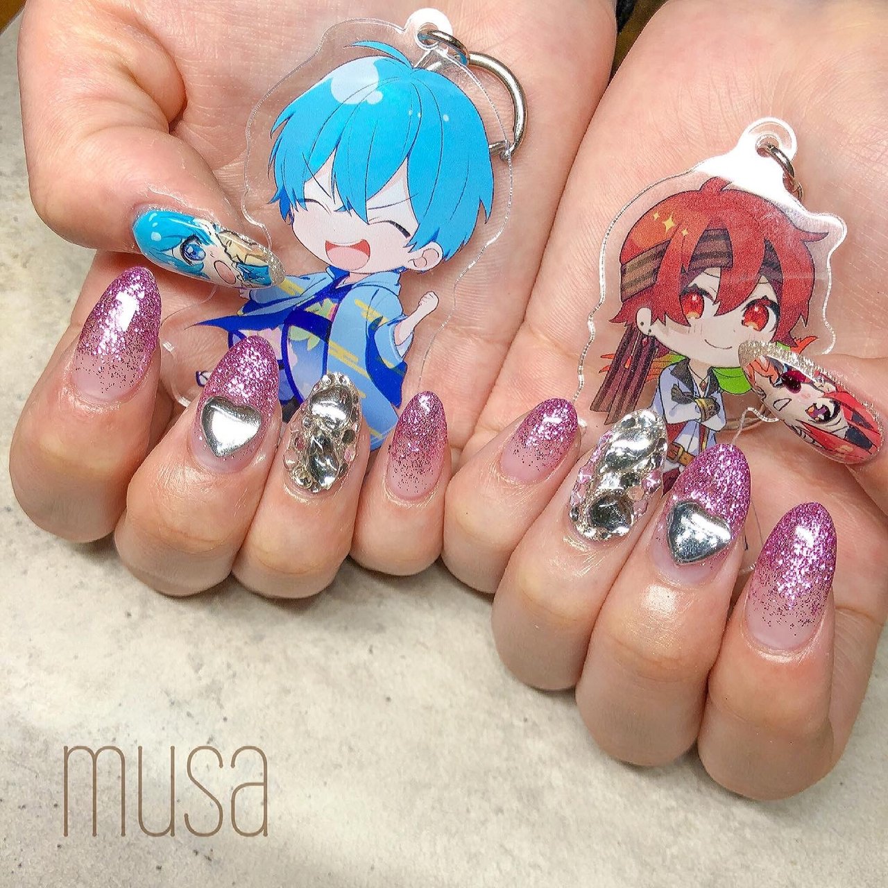 オールシーズン/ハンド/ビジュー/ラメ/痛ネイル - musa.ariの