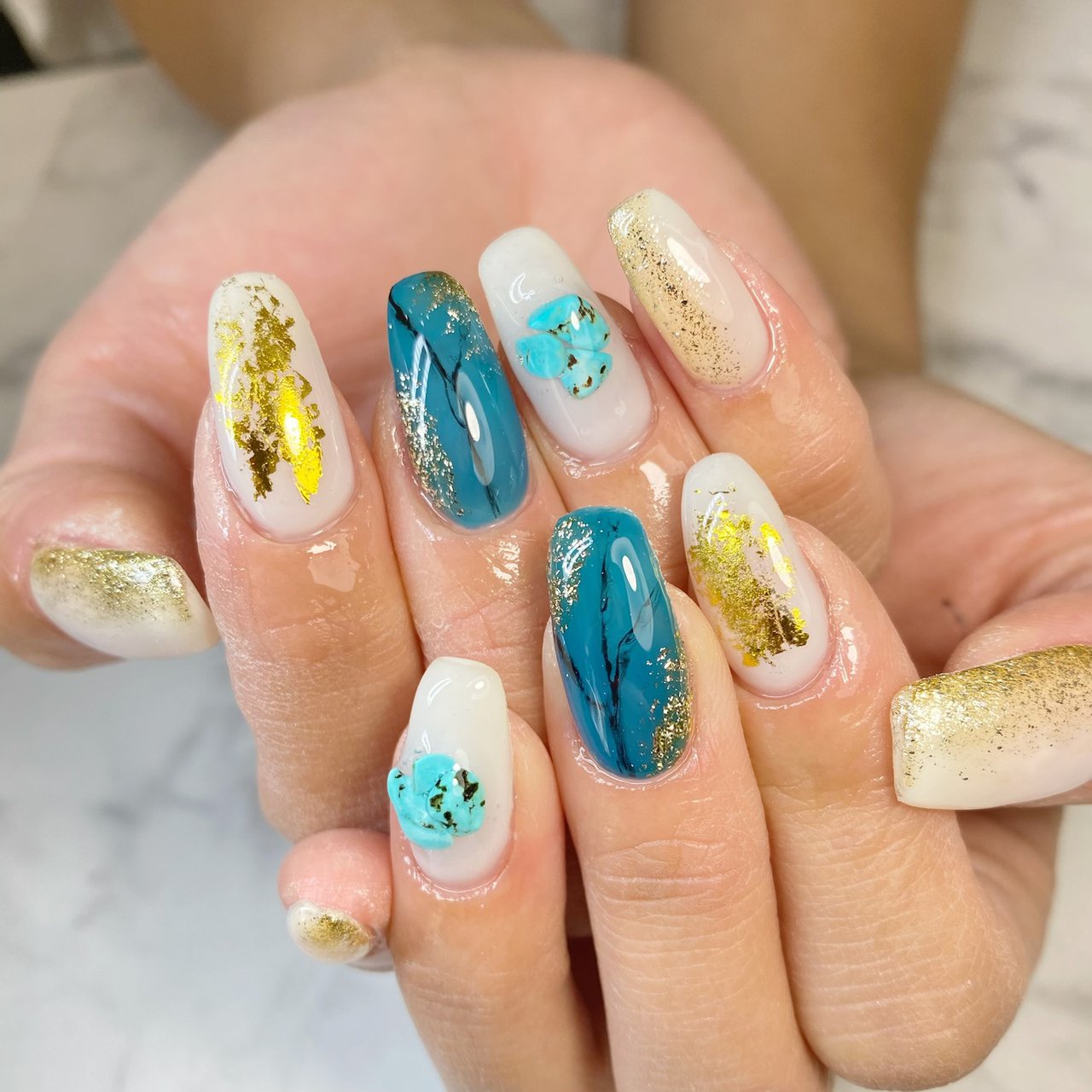 夏 海 リゾート 浴衣 ハンド Nail Salon U Naのネイルデザイン No ネイルブック