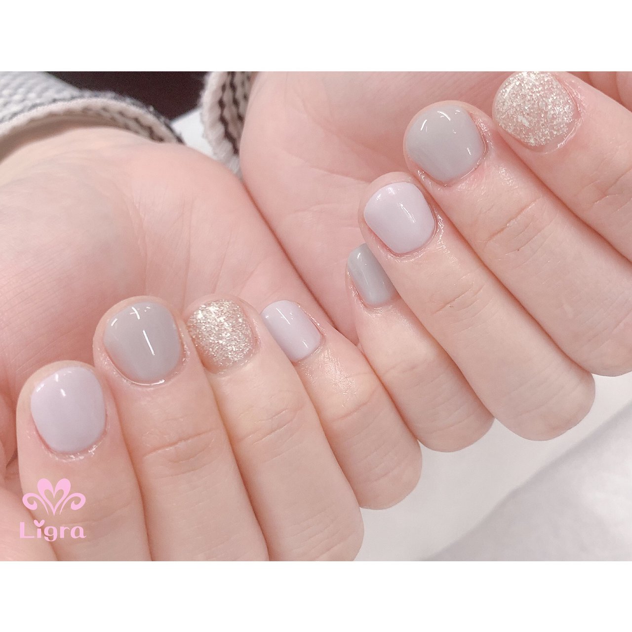 オールシーズン オフィス ハンド シンプル ラメ セルフエステligraのネイルデザイン No ネイルブック