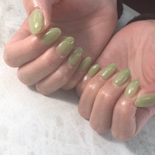 オリーブグリーンネイルのネイルデザイン ネイルブック