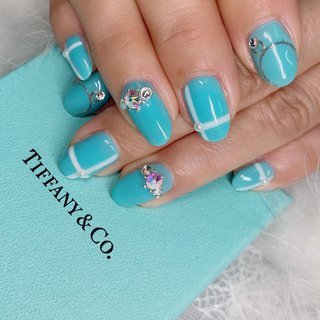 ティファニーカラーネイルのネイルデザイン ネイルブック