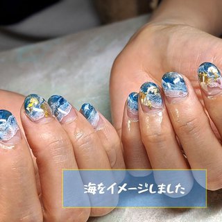 人気順 ブルー 青 夏ネイルフット21のネイルデザイン ネイルブック