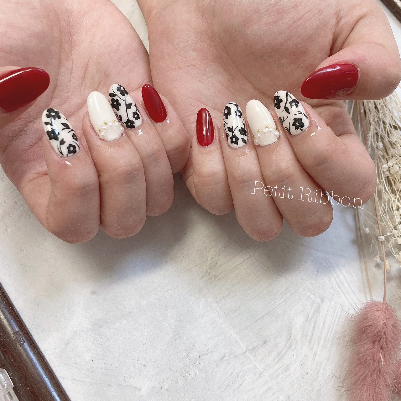 春 ハンド シンプル ワンカラー フラワー Petit Ribbon西荻窪のネイルデザイン No ネイルブック