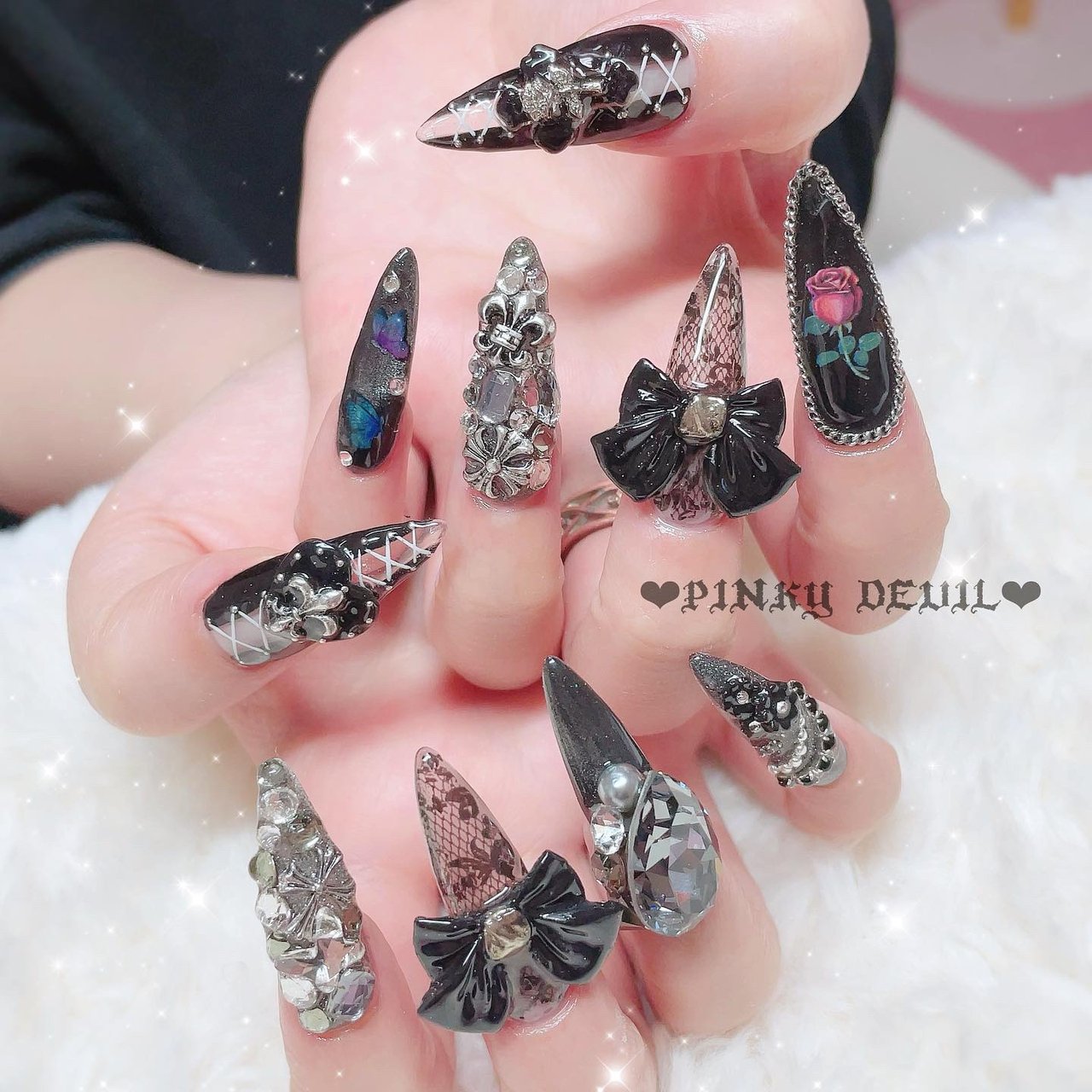 NO.11 ネイルチップ ブラック レース | www.shivhotels.com