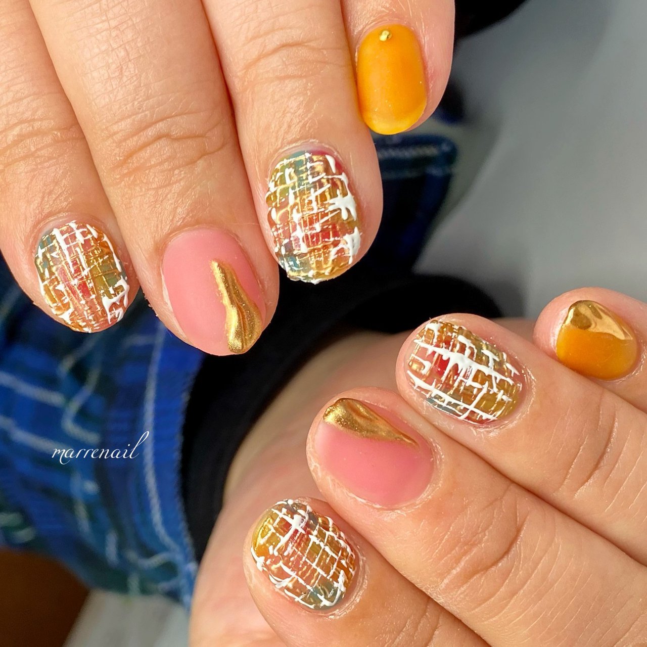 春 夏 女子会 ハンド チェック Marrenail Kumikoのネイルデザイン No ネイルブック