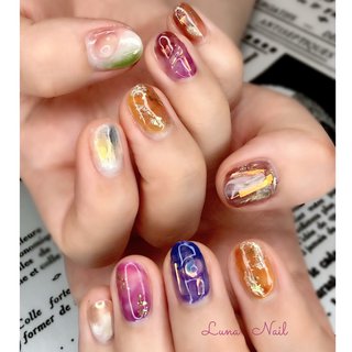 3d カラフル しずくネイルのネイルデザイン ネイルブック