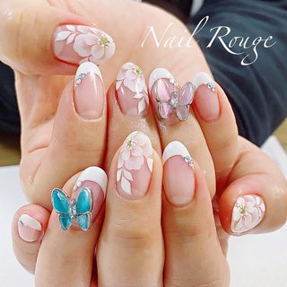 冬 フレンチ ボタニカルのネイルデザイン ネイルブック