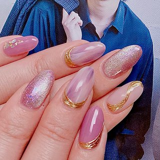 マグネットネイル　ゴールドライン　♡カラー変更0円♡ マグネットネイルゴールドライン♡カラー変更0円♡