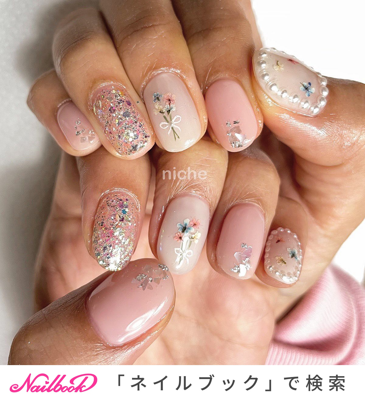 春 オールシーズン オフィス ブライダル ハンド Nailsalonniche ネイルサロンニッチのネイルデザイン No ネイル ブック