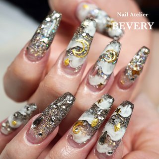 22年 新着順 ブラック 黒 派手スカルプネイルのネイルデザイン ネイルブック