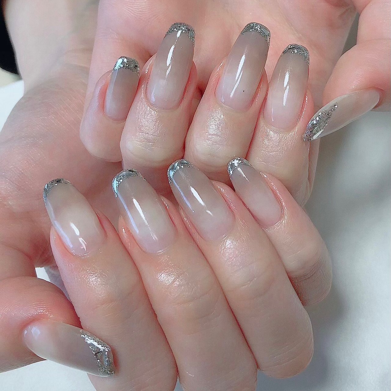 オールシーズン ハンド フレンチ グラデーション ロング Yukari Neru Nail のネイルデザイン No ネイルブック