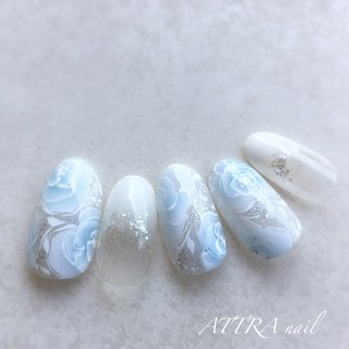 人気順｜#ブルーローズネイルのネイルデザイン｜ネイルブック
