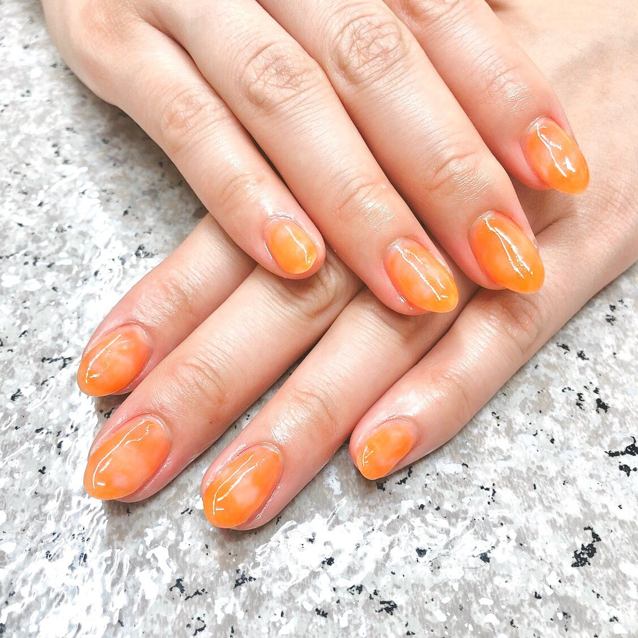 クリア オレンジ Crystal R Nail Salon のネイルデザイン No ネイルブック