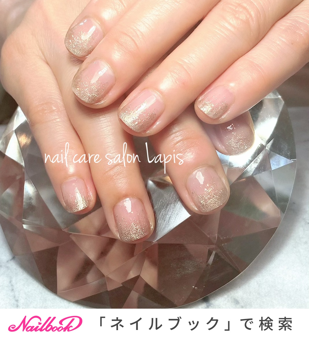 クリア ゴールド マニキュアのネイルデザイン ネイルブック