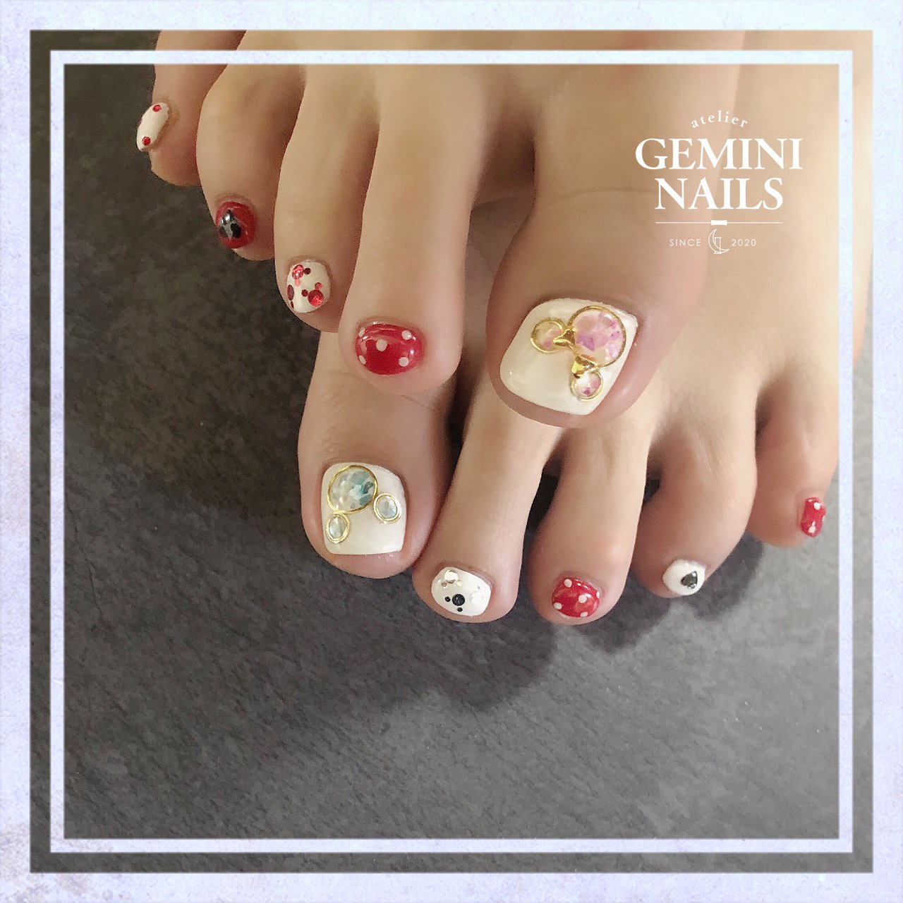 夏 オールシーズン 旅行 ライブ フット Atelier Gemini Nails アトリエジェミニネイルズのネイルデザイン No ネイルブック