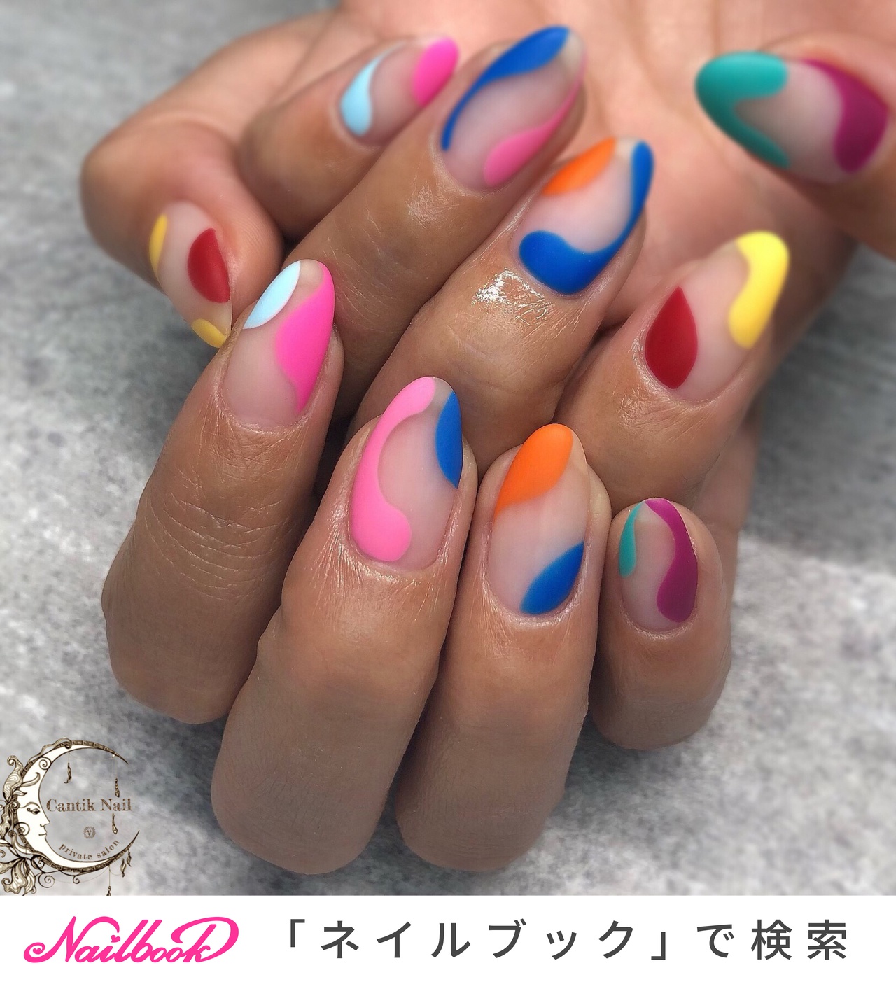 春 夏 ハンド ブロック マット 美月のネイルデザイン No ネイルブック