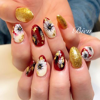 えんじ色ネイルのネイルデザイン ネイルブック