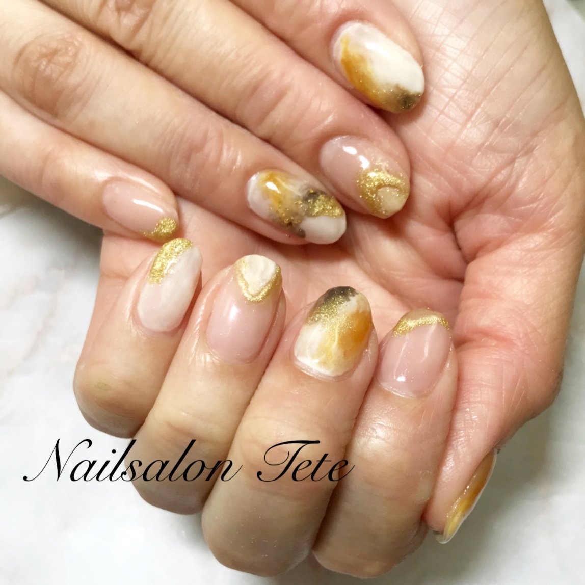 秋 オールシーズン オフィス ハンド ラメ Nailtete 駅前店のネイルデザイン No ネイルブック