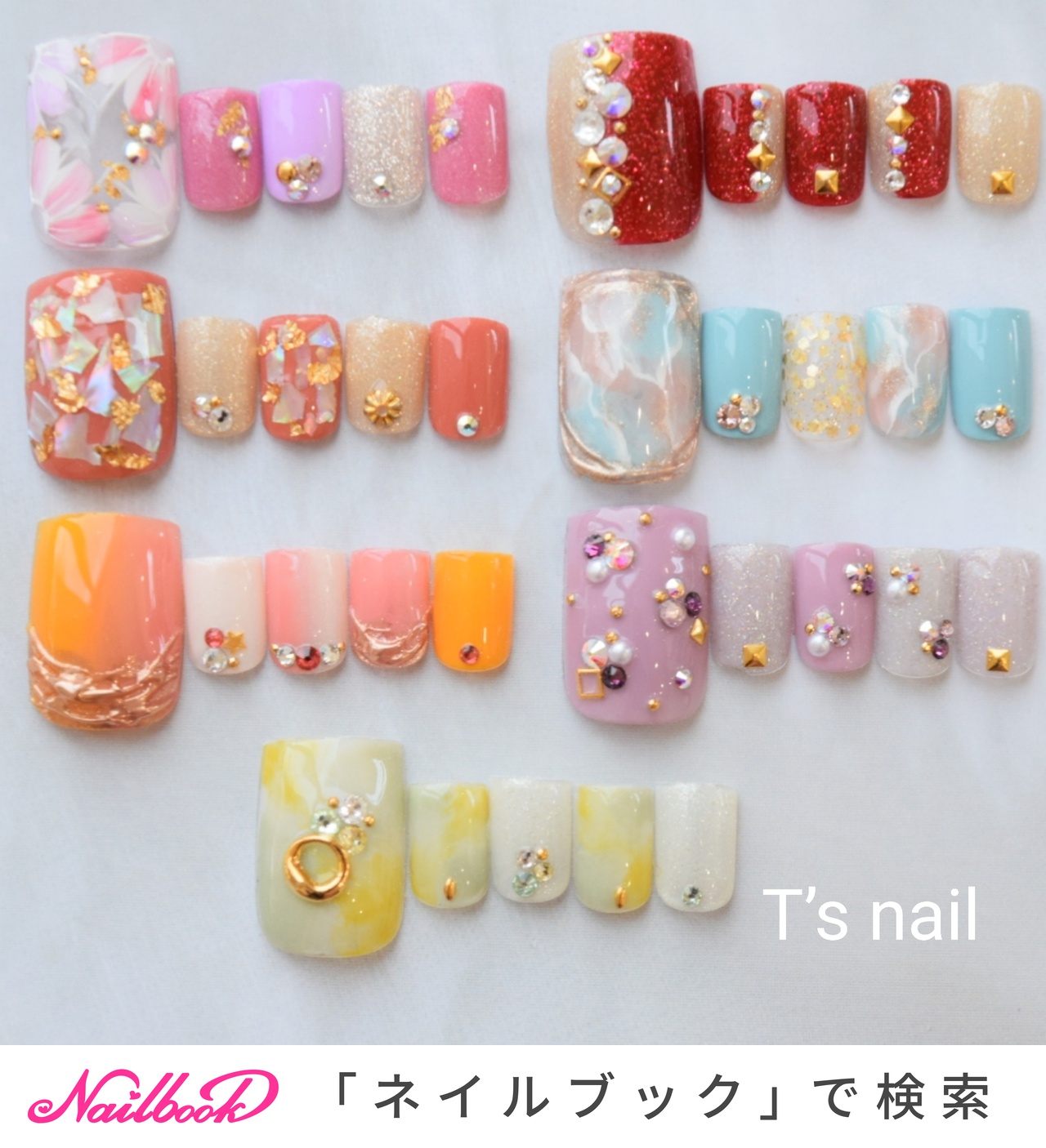 フット ラメ ワンカラー フラワー シェル Tsnailのネイルデザイン No ネイルブック