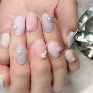 マット ピンク グレーのネイルデザイン ネイルブック