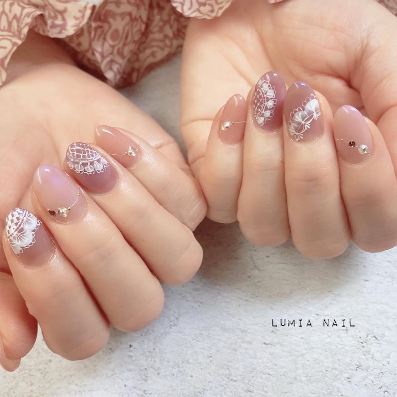 春/オールシーズン/ハンド/ワンカラー/レース - LUMIA NAILのネイル 