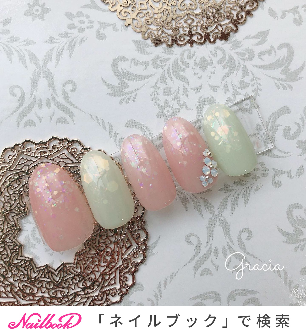 春/夏/デート/女子会/ハンド - Nail salon Gracia（グレーシア）のネイルデザイン[No.6302076]｜ネイルブック