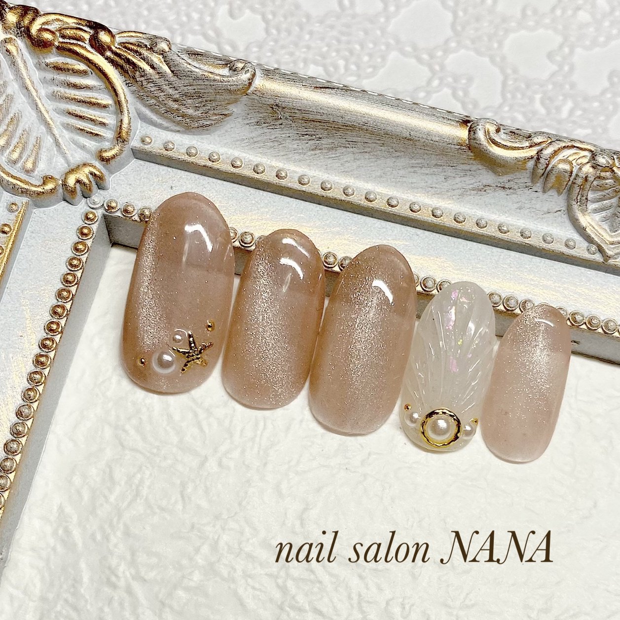 春 夏 ハンド シンプル 人魚の鱗 Nail Salon Nanaのネイルデザイン No ネイルブック