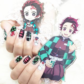 竈門炭治郎のネイルデザイン ネイルブック