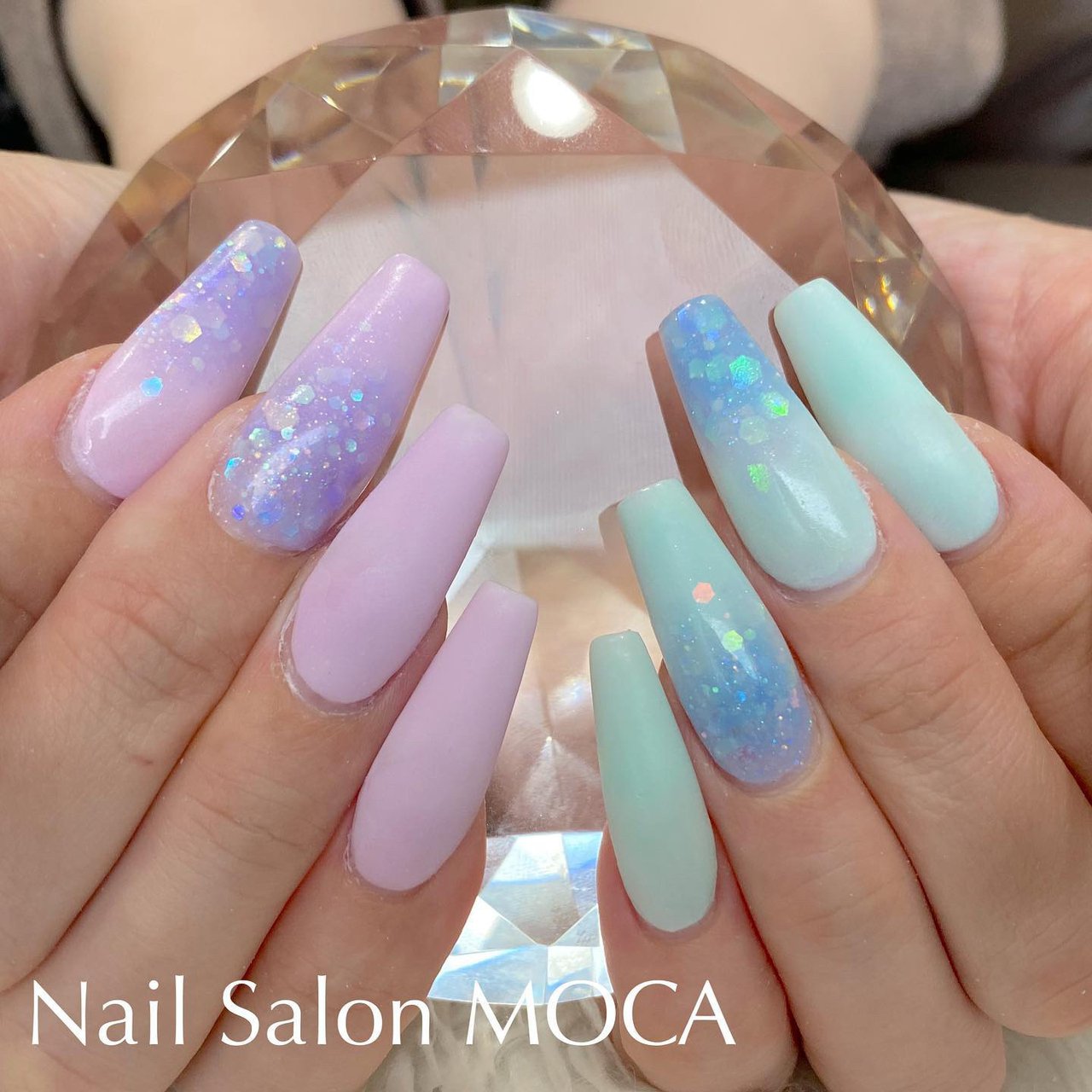 春 夏 ハンド ホログラム マット Nail Salon Mocaのネイルデザイン No ネイルブック