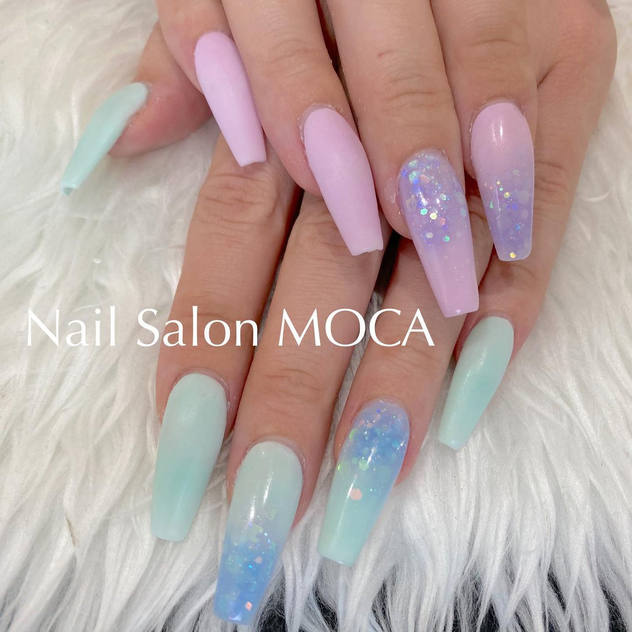 春 夏 ハンド ホログラム マット Nail Salon Mocaのネイルデザイン No ネイルブック