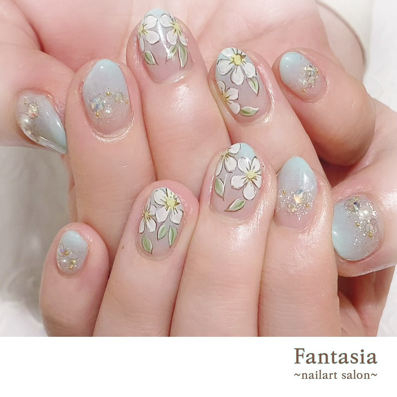 春 夏 オールシーズン オフィス ハンド Fantasia Nailartsalonのネイルデザイン No ネイルブック