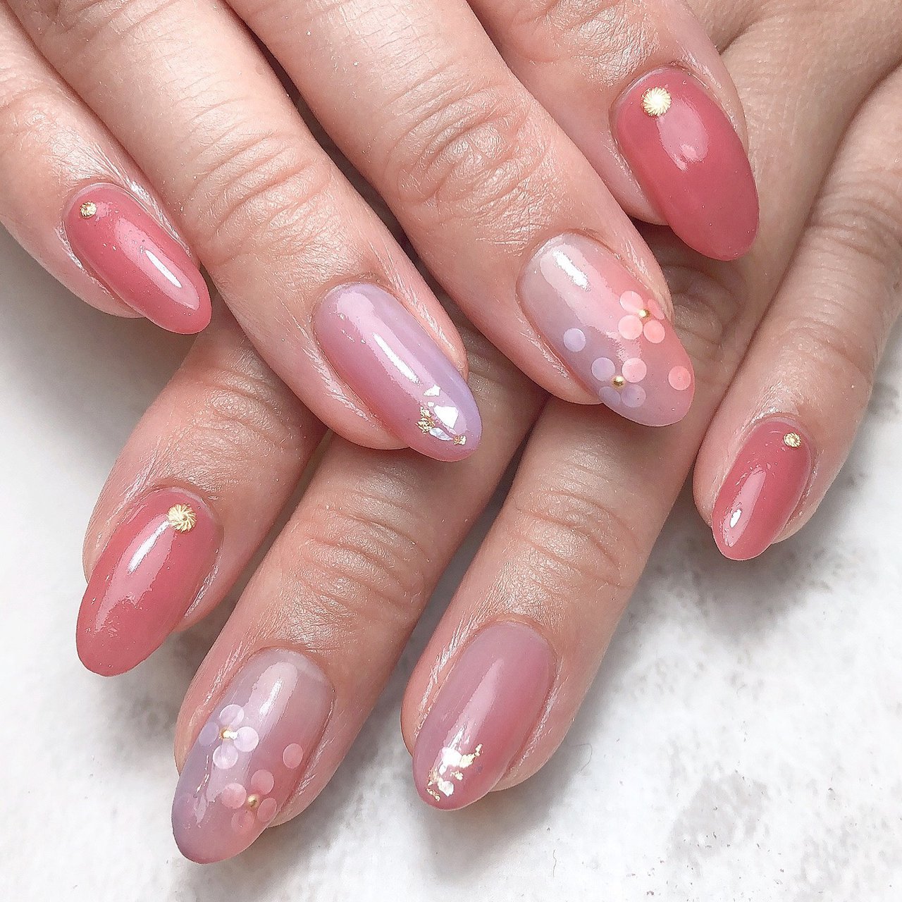 梅雨 シンプル グラデーション ラメ シェル リアンのネイルデザイン No ネイルブック