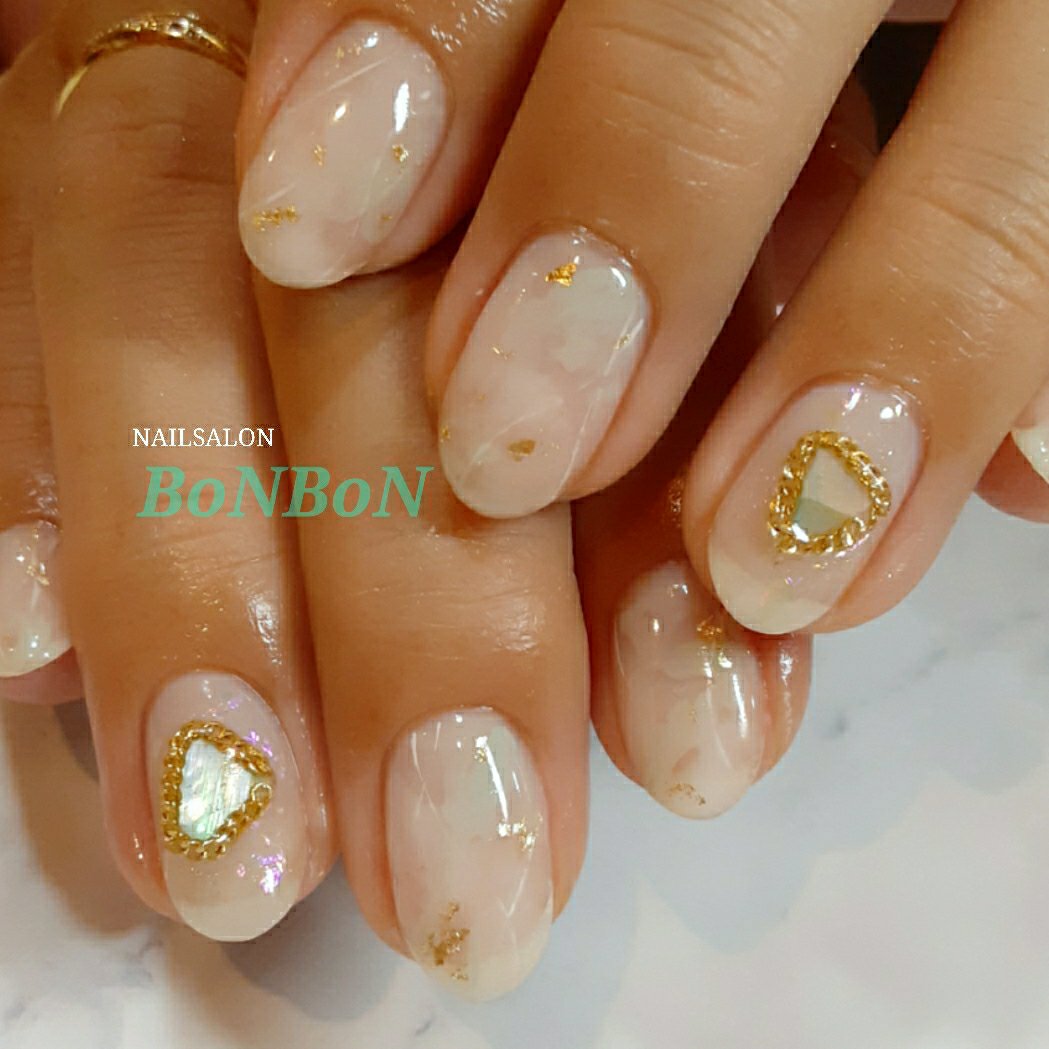 春 夏 オフィス ブライダル ハンド Nailsalon Bonbonのネイルデザイン No ネイルブック