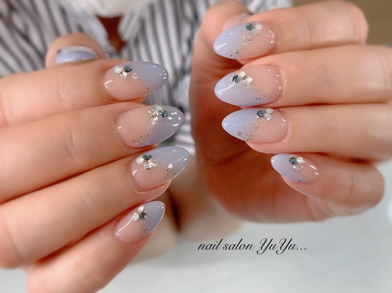 春 夏 梅雨 ハンド 変形フレンチ Nail Salon Yuyuのネイルデザイン No ネイルブック