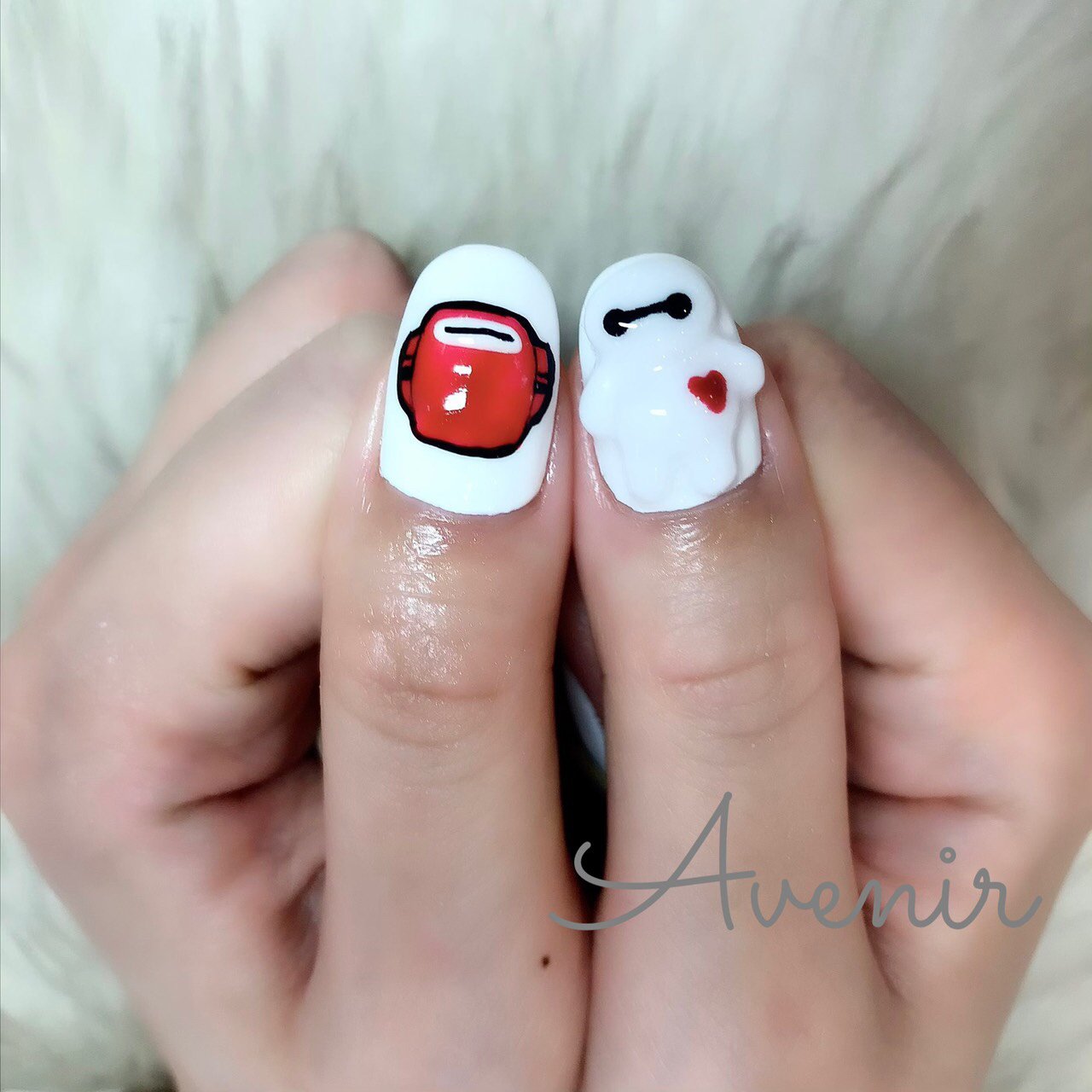 ハンド キャラクター ホワイト ジェル お客様 Avenir 表参道 アヴィニール Nail Eyelash Salonのネイルデザイン No ネイルブック