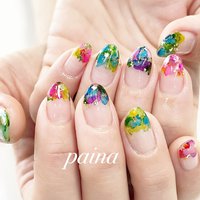 冬 カラフルのネイルデザイン ネイルブック