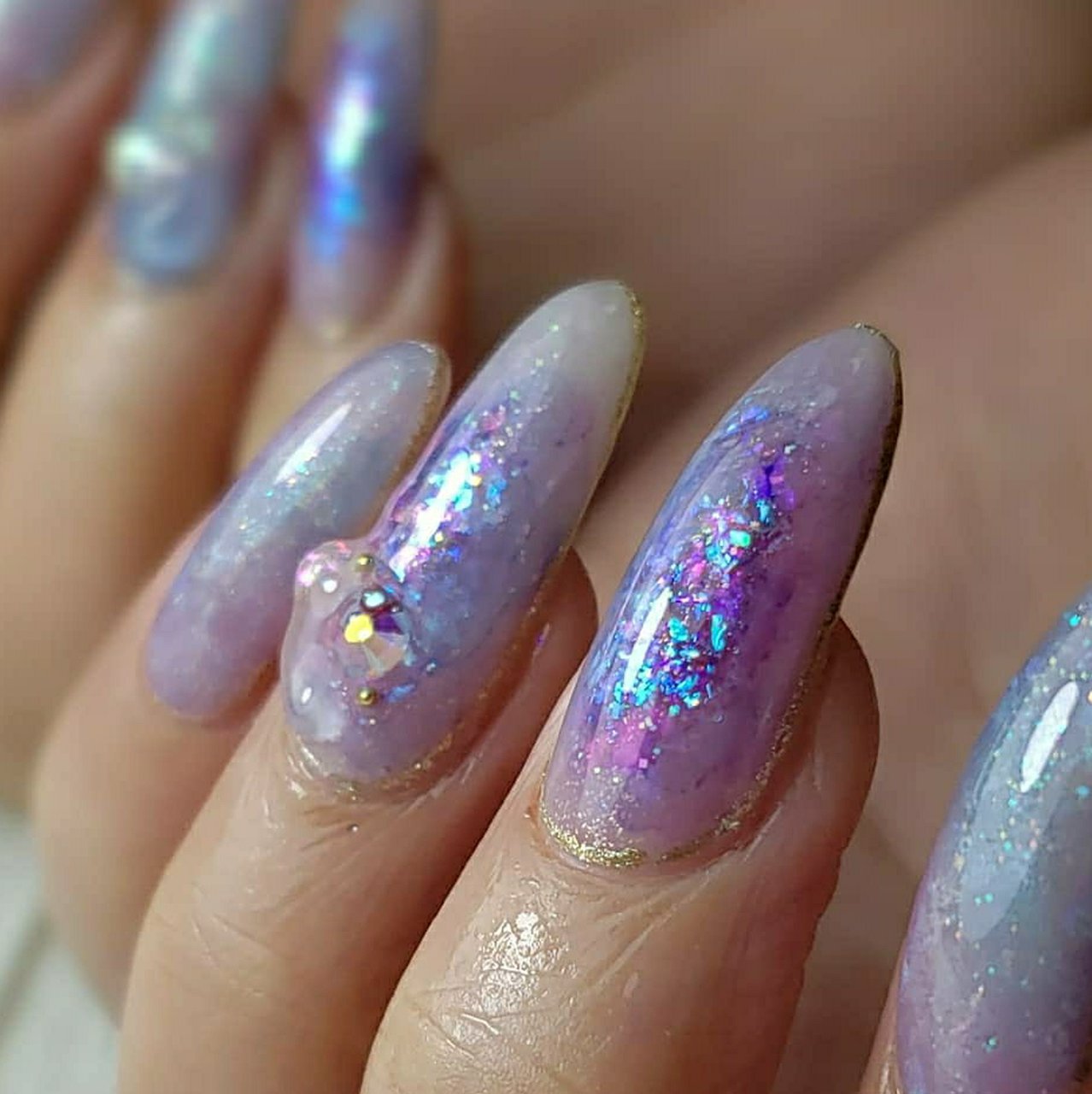 No.320　ネイルチップ　水色　ピンク　黄色　梅雨　雨　虹　雫　夏　キラキラ No.320 ネイルチップ 水色 ピンク 黄色 梅雨 雨 虹 雫 夏 キラキラ