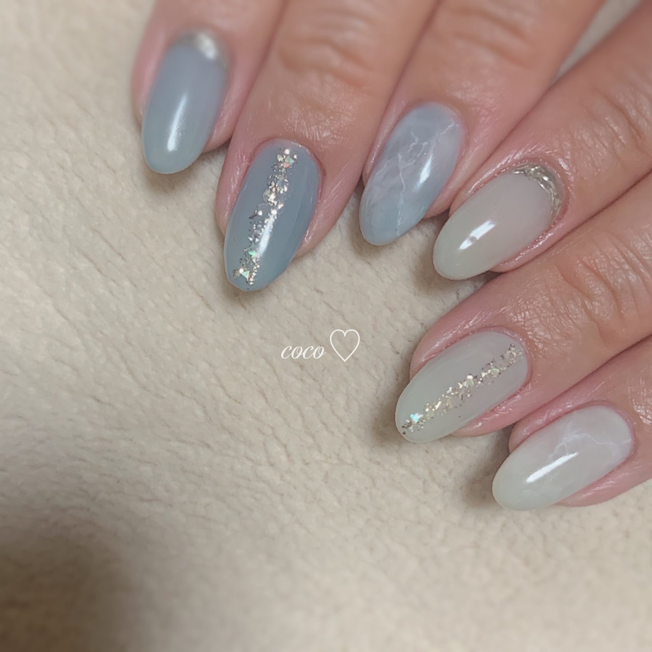 ハンド シンプル ラメ 大理石 ニュアンス Ship S のネイルデザイン No ネイルブック