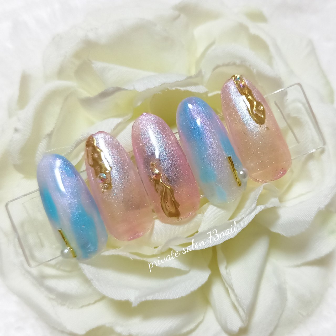 春 夏 オールシーズン シンプル パール 73nailのネイルデザイン No ネイルブック