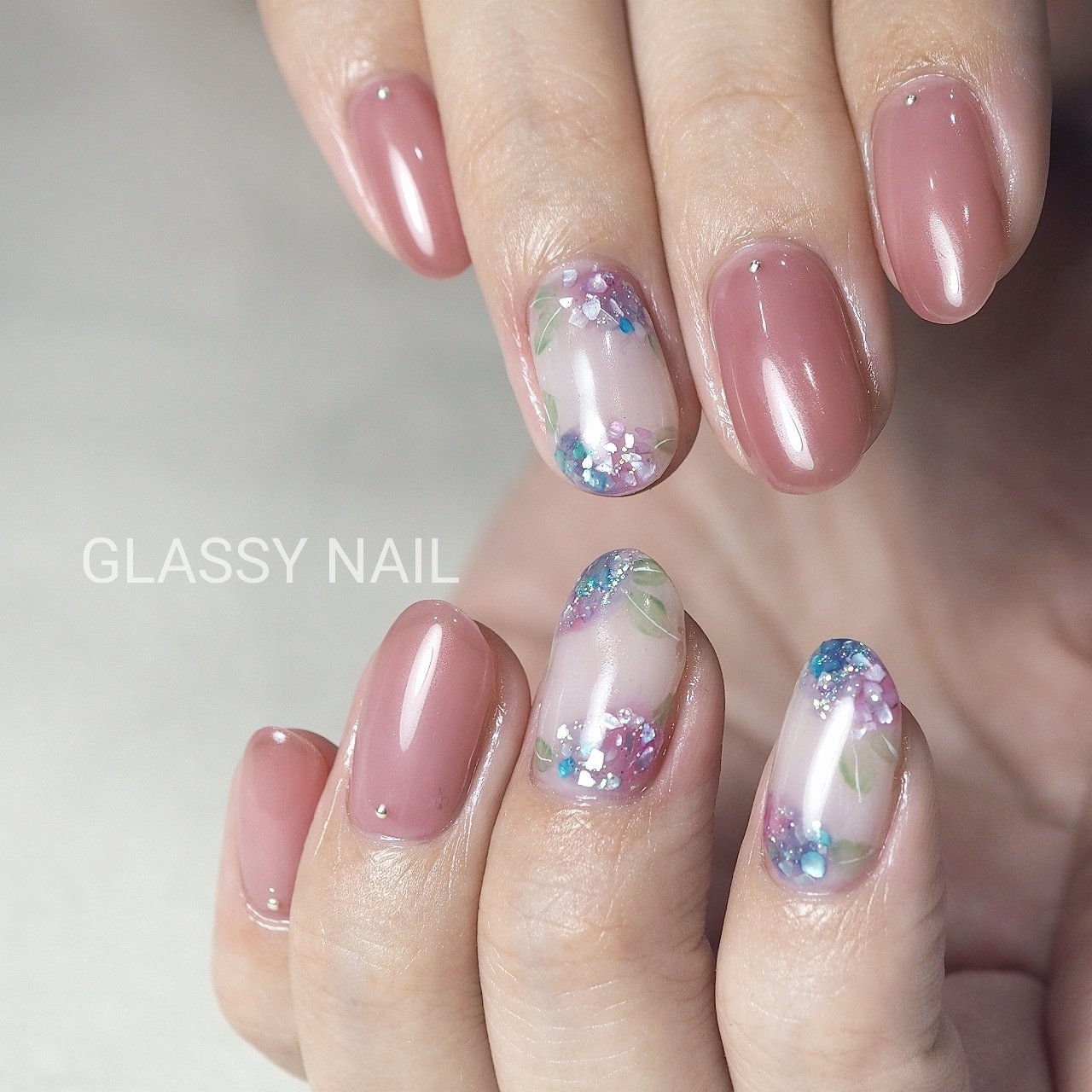 春 夏 梅雨 ブライダル ハンド Glassy Nailのネイルデザイン No ネイルブック