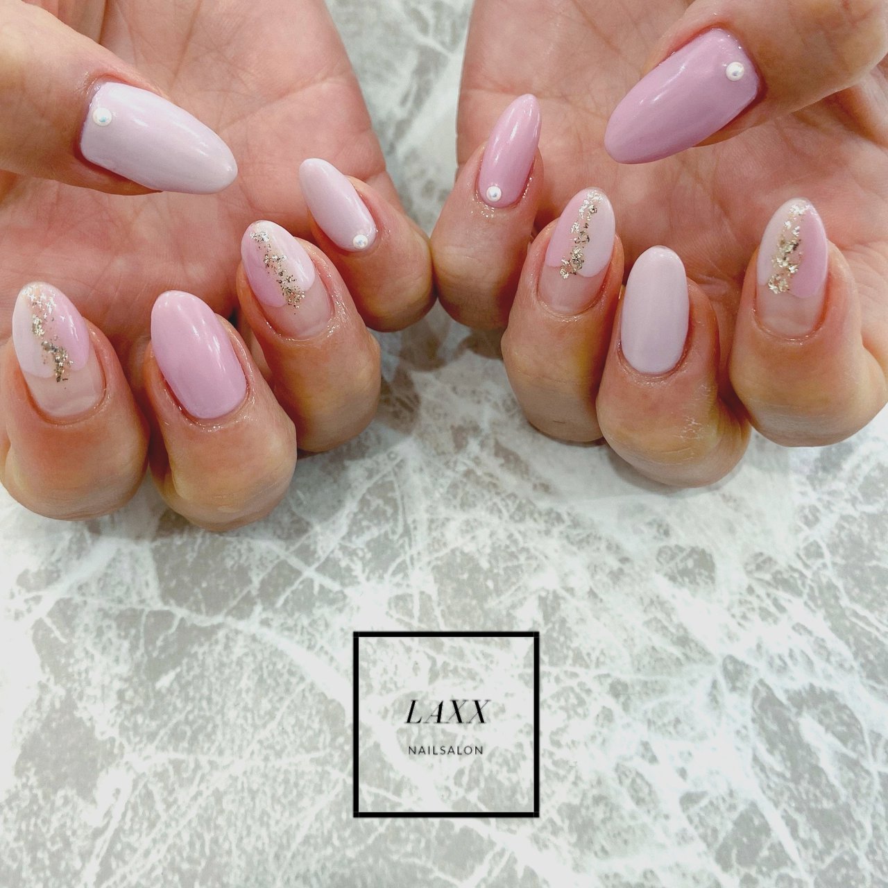 春 ハンド シンプル ミディアム ピンク Laxxnailsalon千葉ニュータウン店のネイルデザイン No ネイルブック