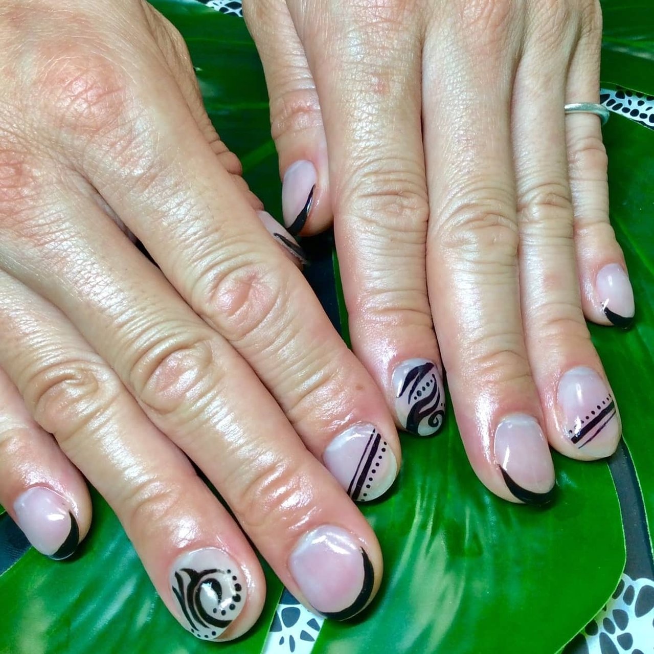 ハンド/クリア/ブラック/ジェルネイル/お客様 - twig0312の