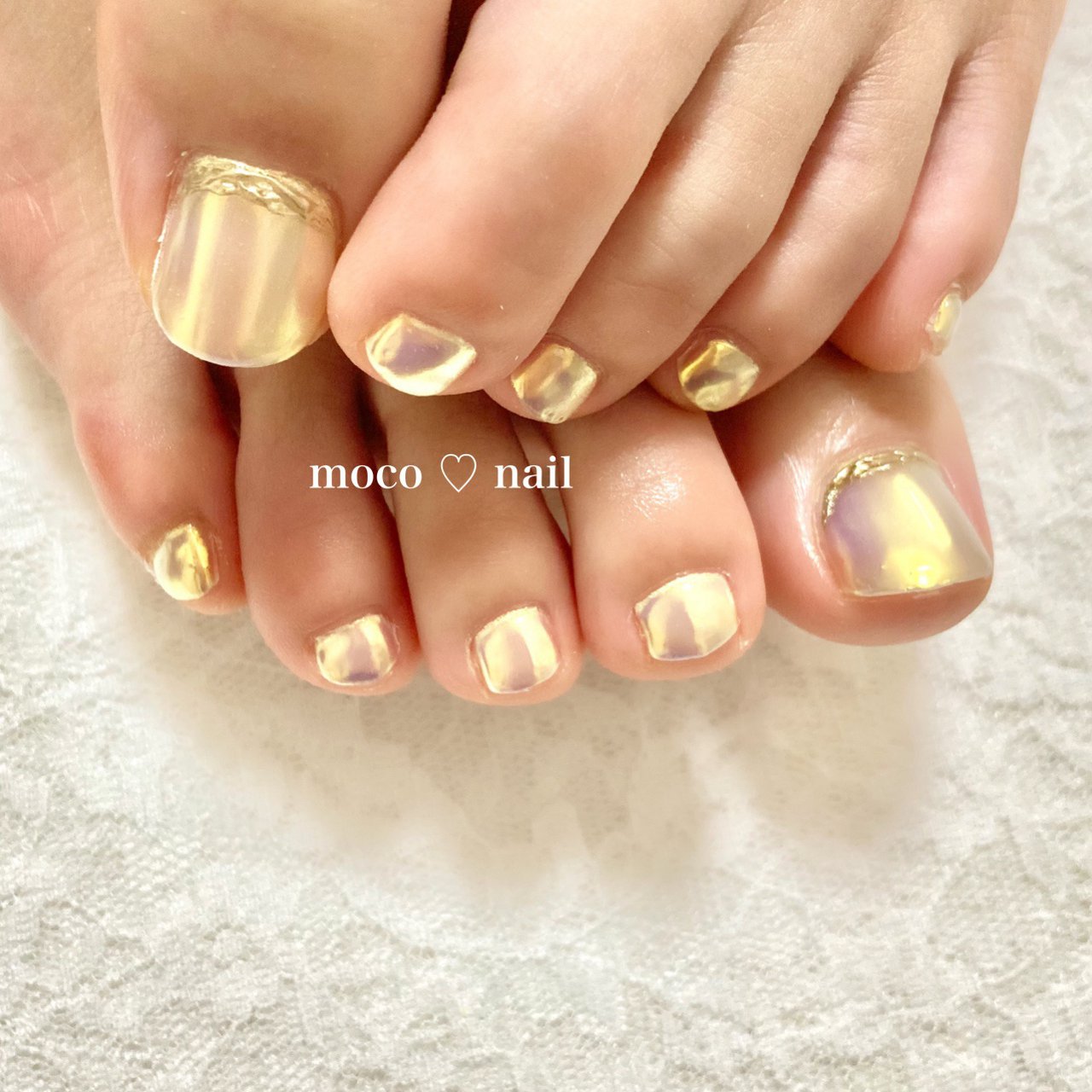 フット/オーロラ/ミラー - nail salon Pink Bunnyのネイルデザイン[No