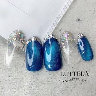 人気順 ガラスフレンチネイルのネイルデザイン ネイルブック