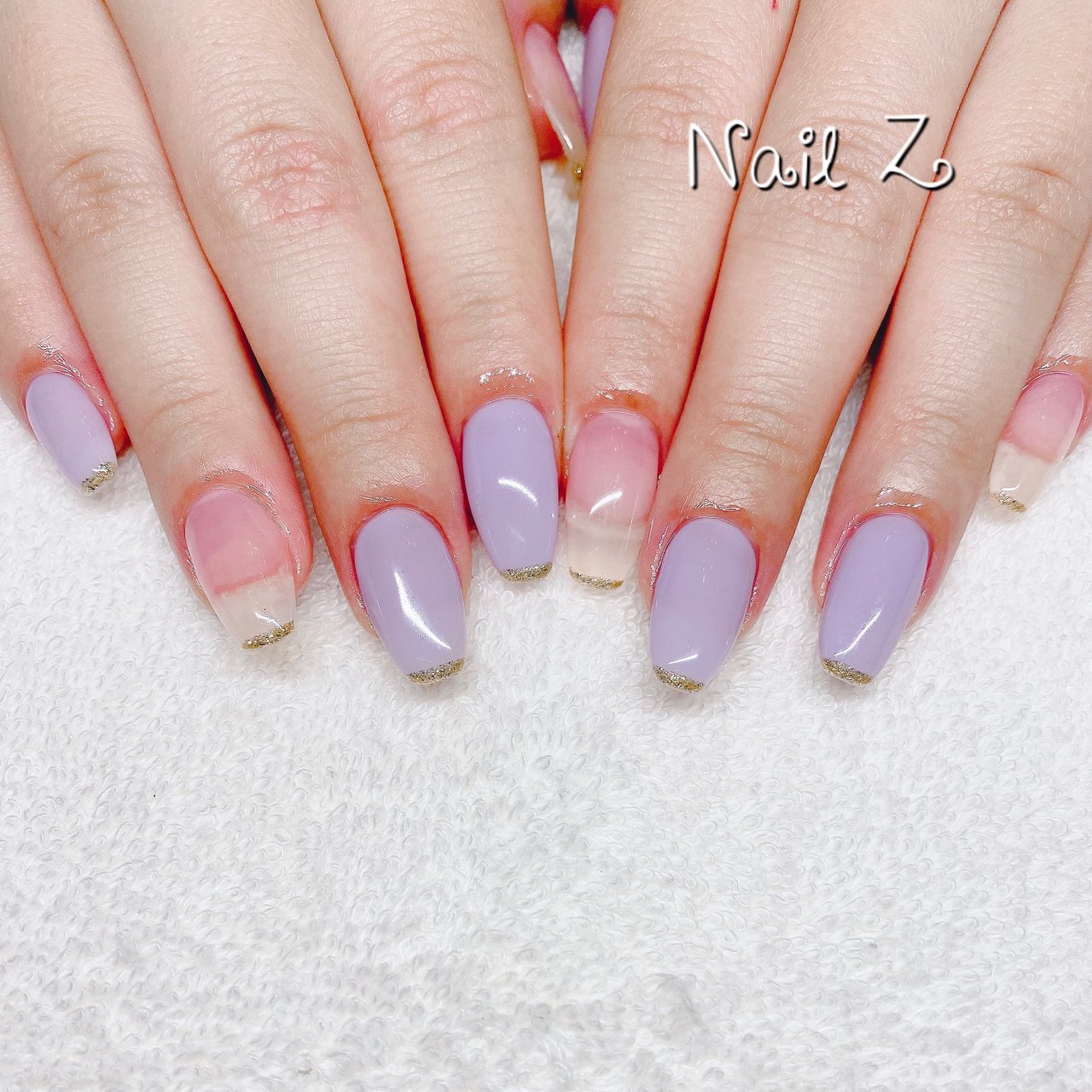 ハンド シンプル ロング クリア パープル Nail Z ネイルジー のネイルデザイン No ネイルブック