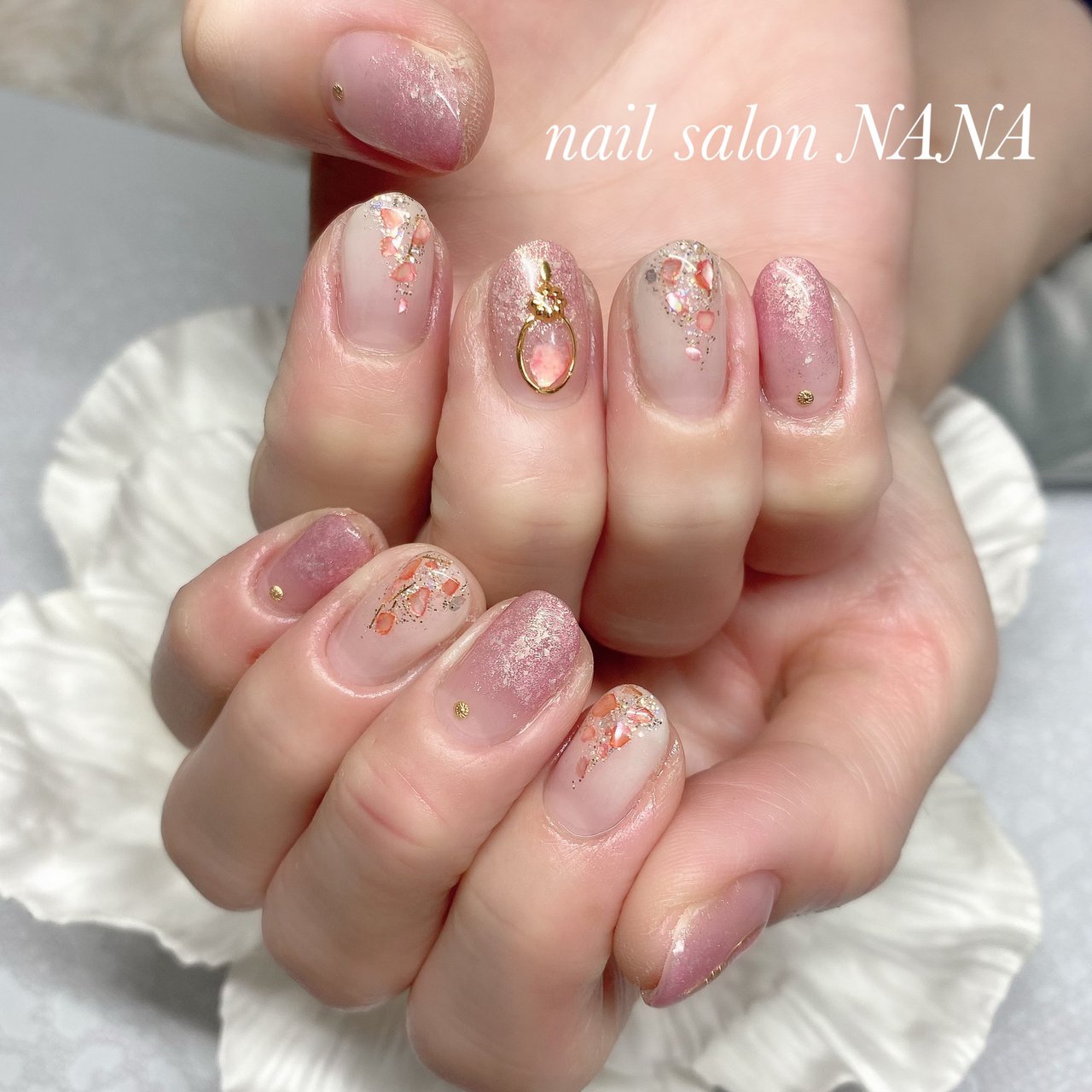 春 夏 ハンド グラデーション ラメ Nail Salon Nanaのネイルデザイン No ネイルブック