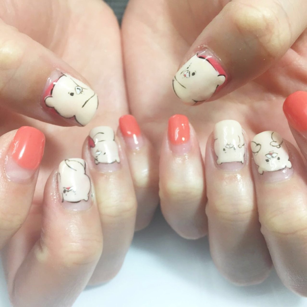 オールシーズン ハンド キャラクター ショート ジェルネイル Tayo Nailのネイルデザイン No ネイルブック